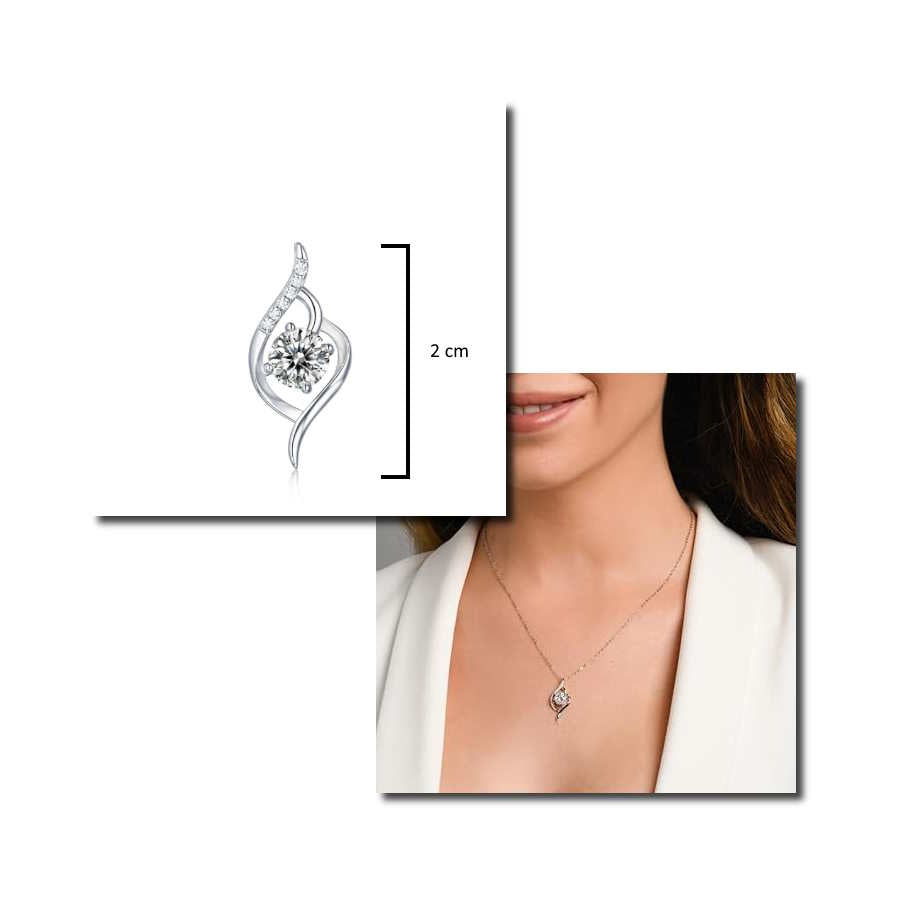 Sterling Silver Zirconia Pendant Necklace