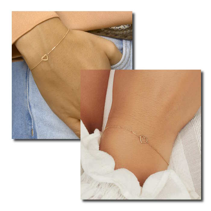 Dainty Open Heart Bracelet - Gold Dainty Open Heart Bracelet - Gold