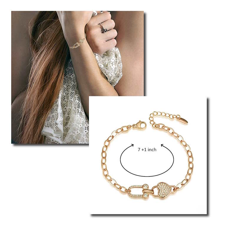 Gold Heart Charm Chain Bracelet Gold Heart Charm Chain Bracelet