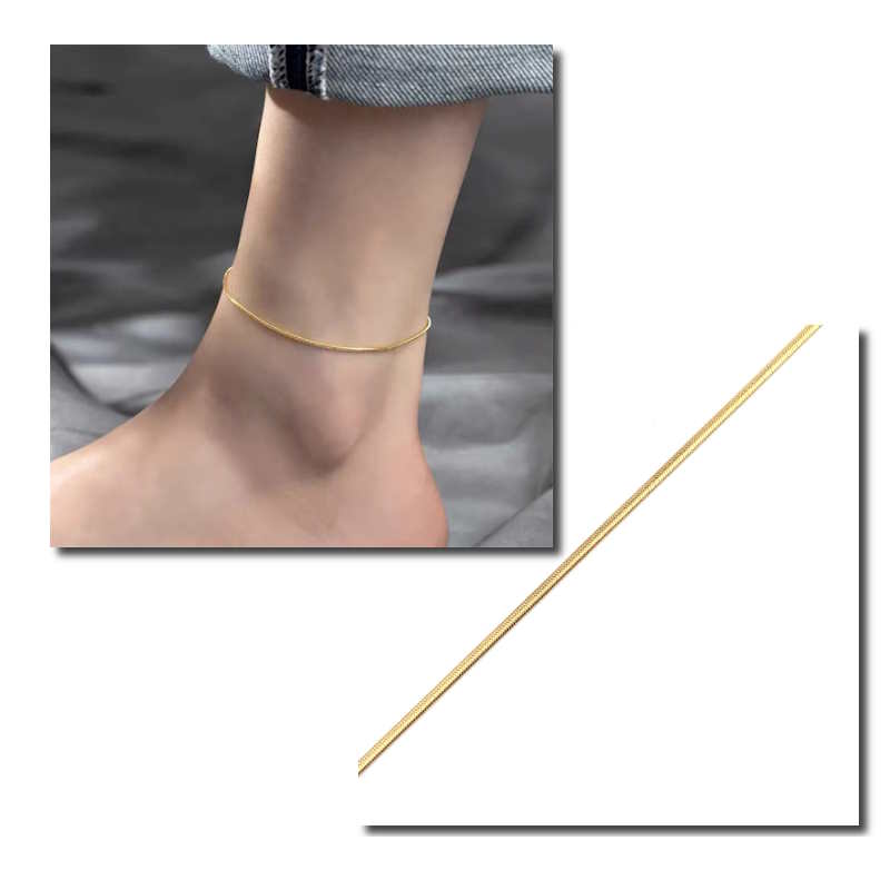 Gold Herringbone Chain Anklet women