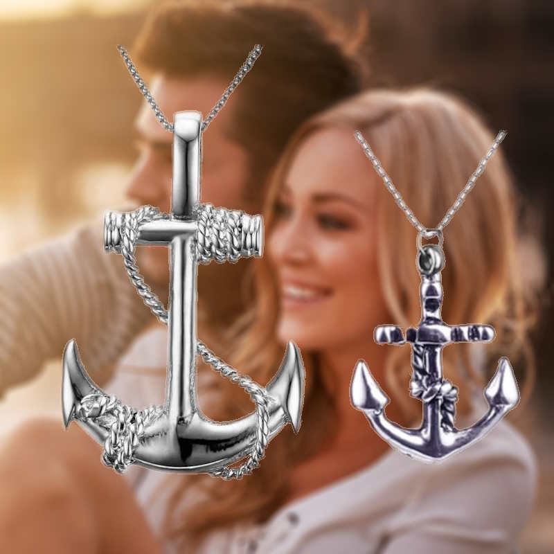 Couple Matching Necklaces Anchor Pendant Couple Matching Necklaces Anchor Pendant