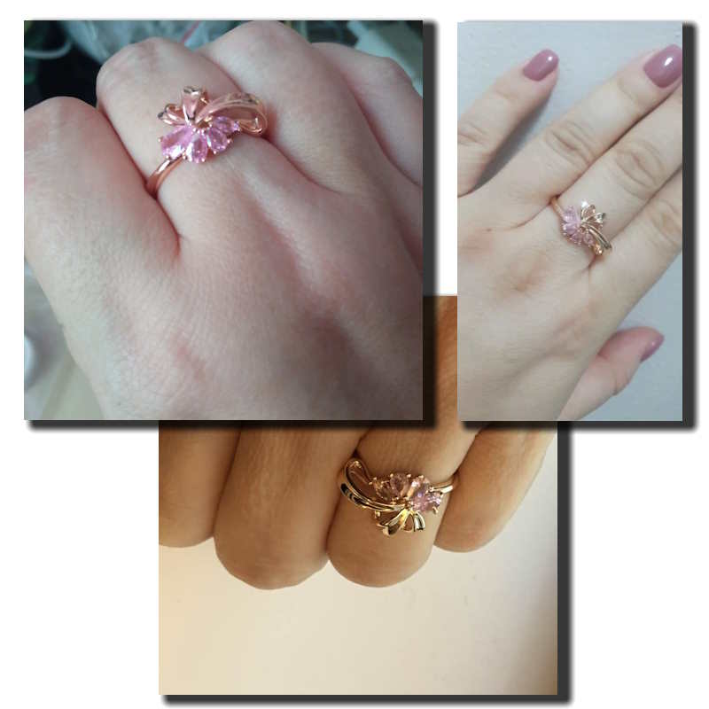 Pink Flower Ring - Rose Gold Pink Flower Ring - Rose Gold