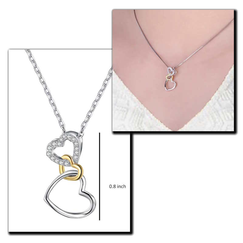 Three Interlocking Hearts Pendant Necklace for Women Three Interlocking Hearts Pendant Necklace for Women