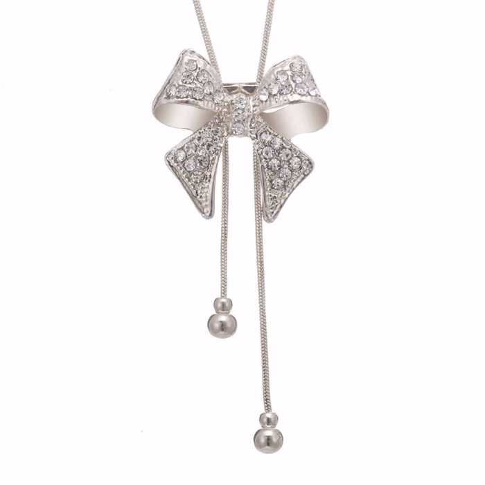 silver bow necklace for women silver bow necklace for women