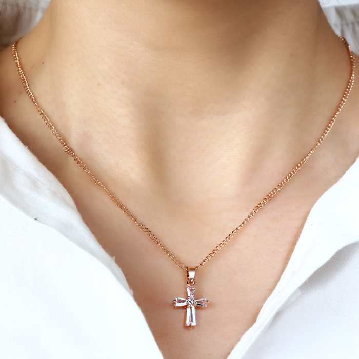 rose gold cross necklace for women rose gold cross necklace for women