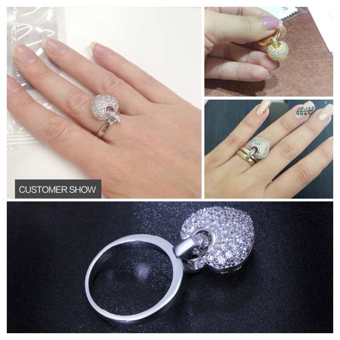 Cubic Zirconia Heart Promise Ring, charm ring Cubic Zirconia Heart Promise Ring, charm ring