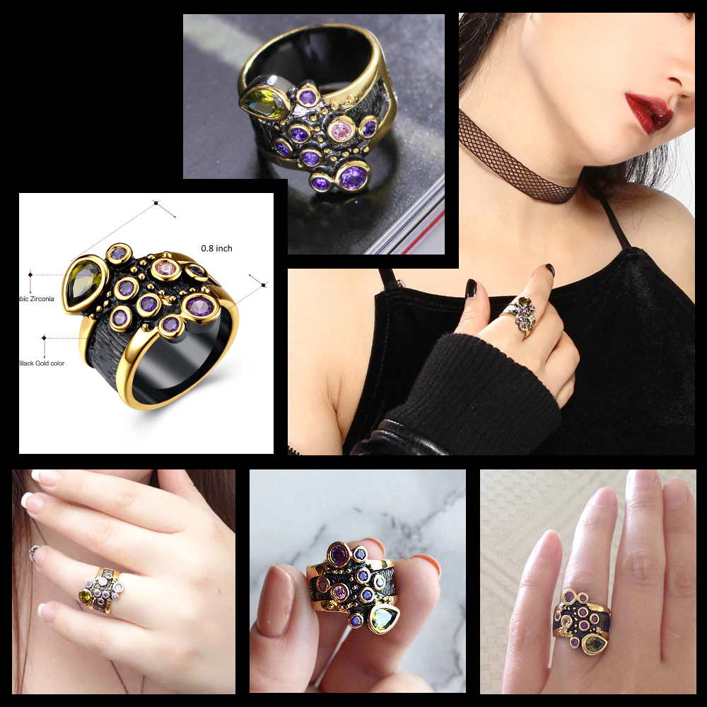Black Gold Ring- Contemporary Style Black Gold Ring- Contemporary Style