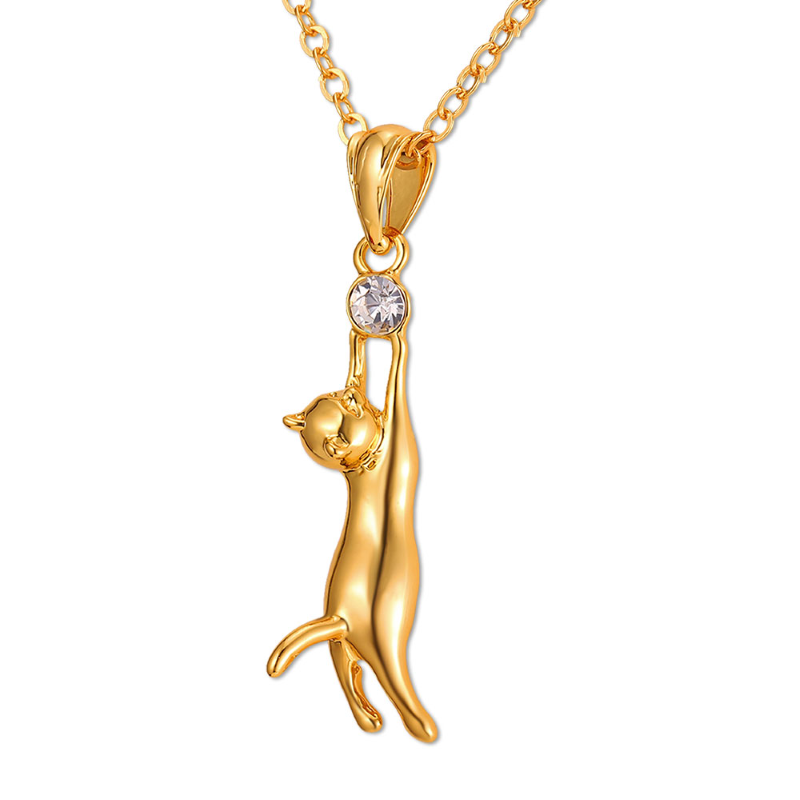 Gold cat jewelry clearance