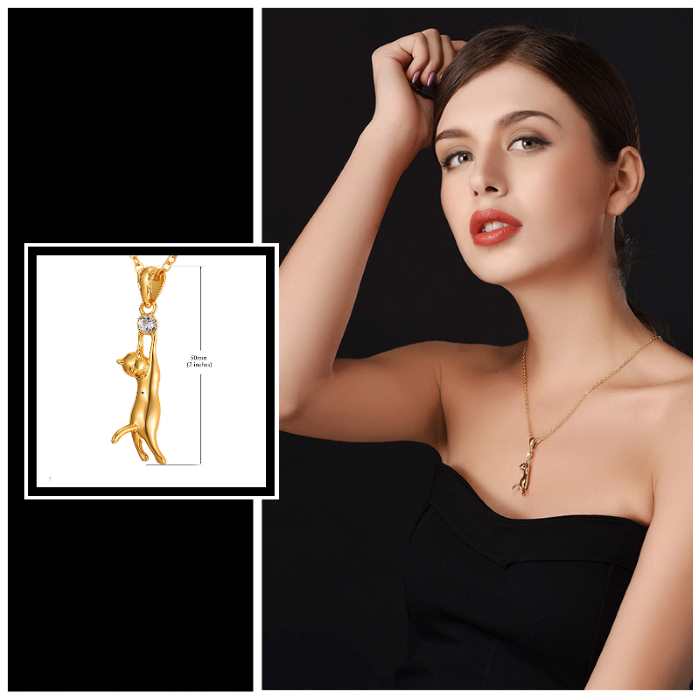 Blog-gold stainless steel cat necklace Blog-gold stainless steel cat necklace
