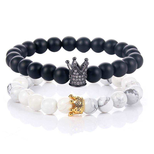 couples beads matching bracelet king queen