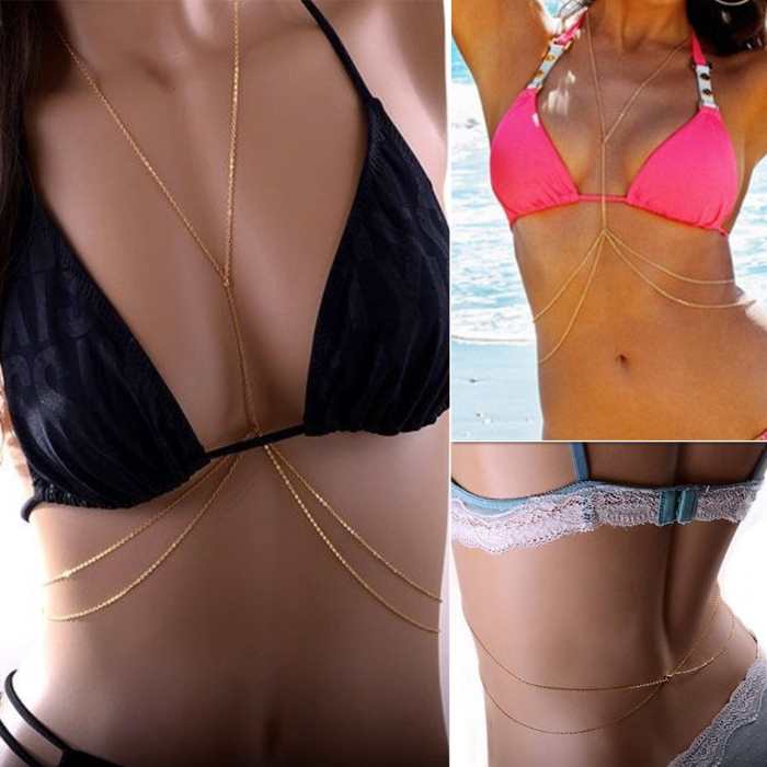Layered Body Harness Chain- Beach Jewelry Layered Body Harness Chain- Beach Jewelry