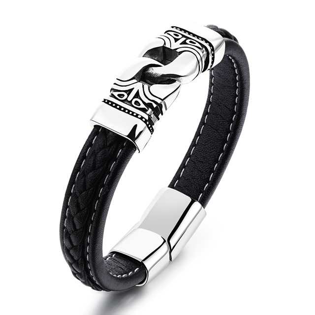 Black Leather Bracelet Black Leather Bracelet