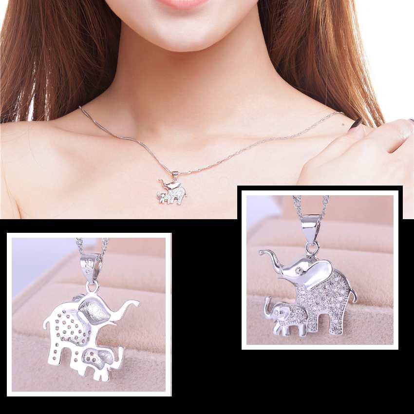 elephant necklace charm, platinum baby mom elephant necklace elephant necklace charm, platinum baby mom elephant necklace