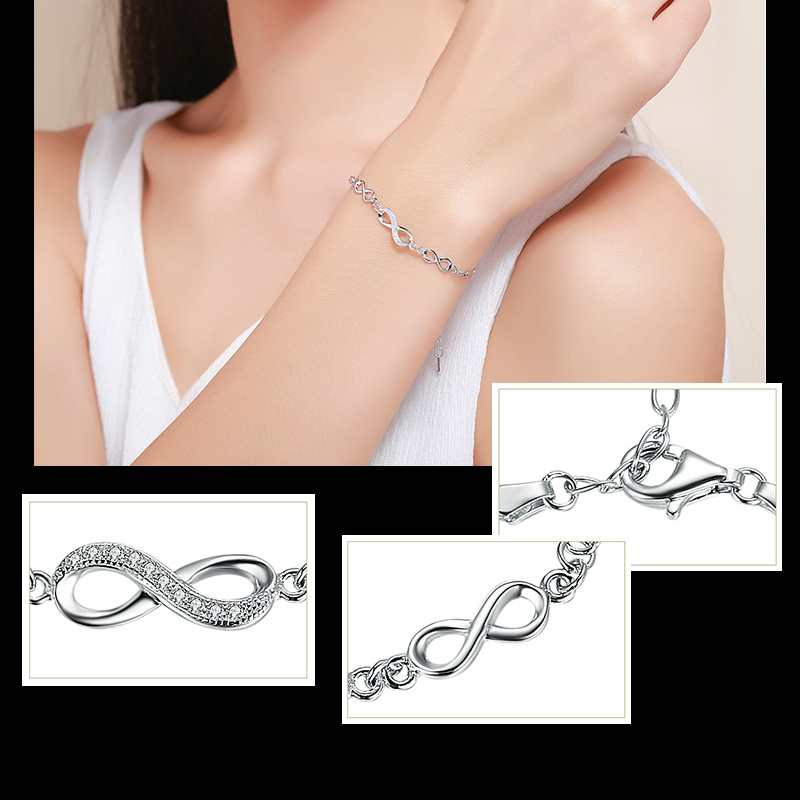 Silver Charm Bracelet- Infinity Bracelet for Women Silver Charm Bracelet- Infinity Bracelet for Women