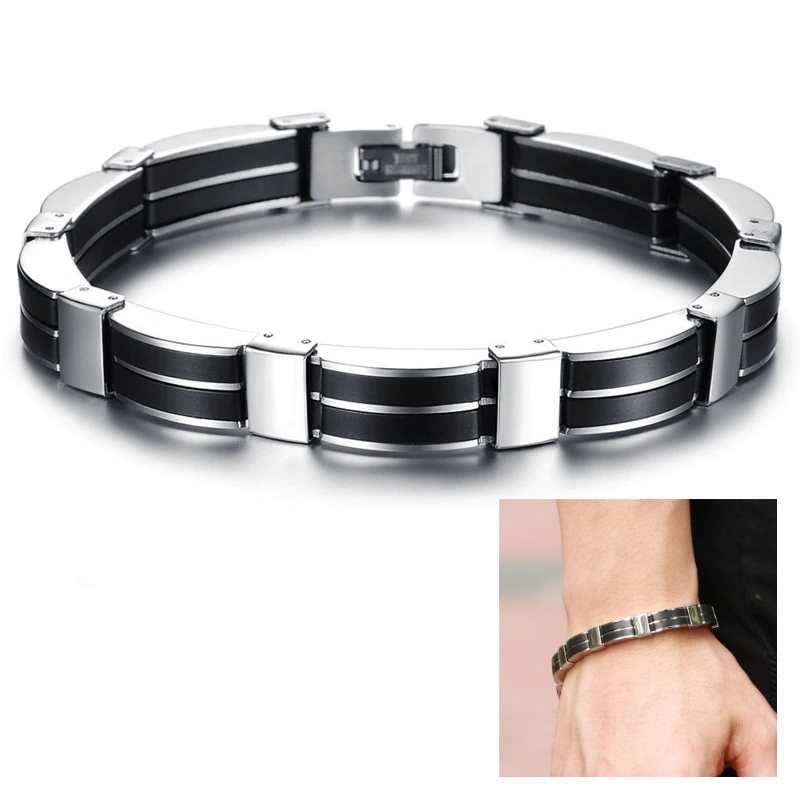 two row stainless steel mens bracelet two row stainless steel mens bracelet