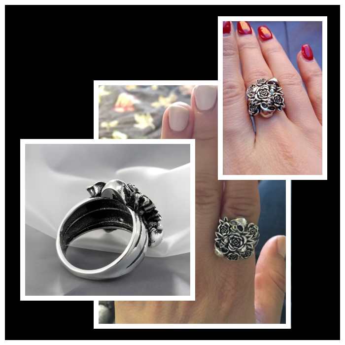 Sugar Skull Ring Antiqued Silver Finish Sugar Skull Ring Antiqued Silver Finish