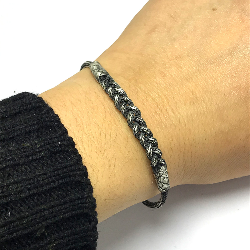 Handmade Bracelet for Men - Oxidised Sterling Silver Handmade Bracelet for Men - Oxidised Sterling Silver