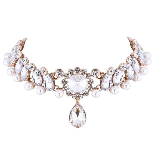 women white crystal choker