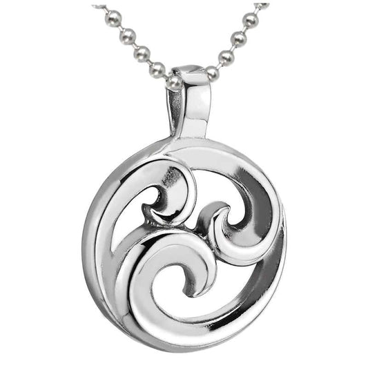 ocean waves necklace stainless steel