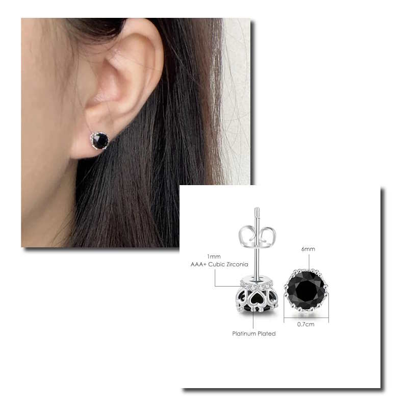 Black Stud Earrings