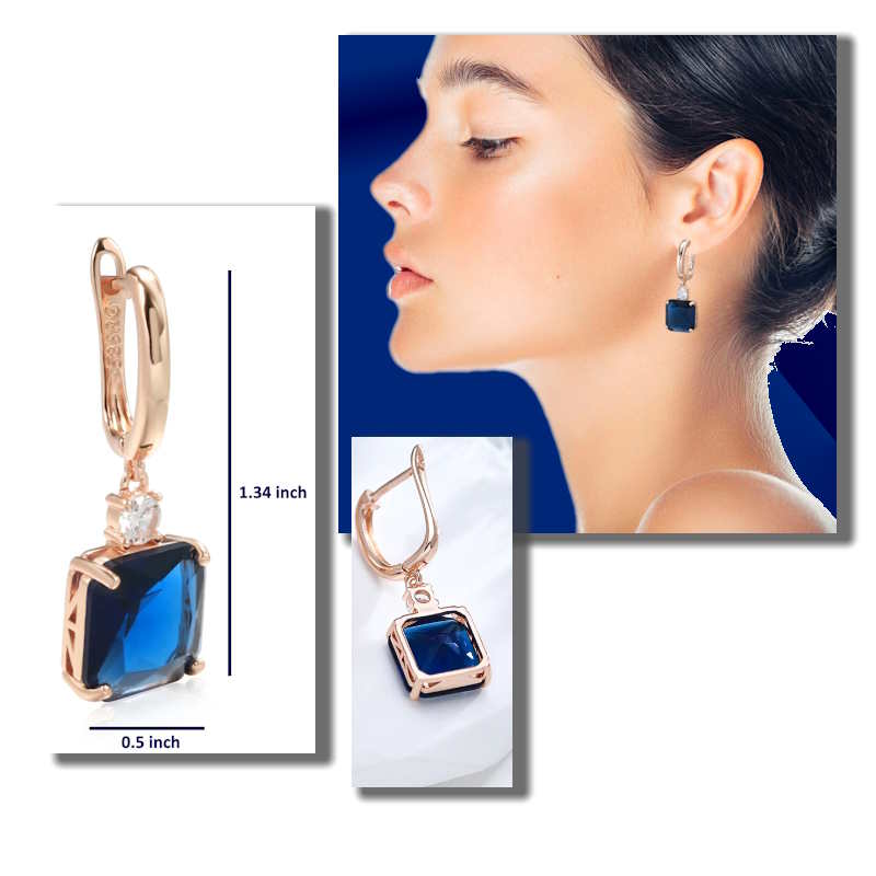 Elegant blue sapphire earrings for women