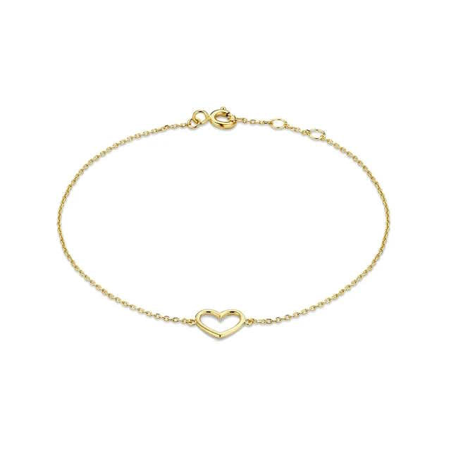 Dainty Open Heart Bracelet - Gold