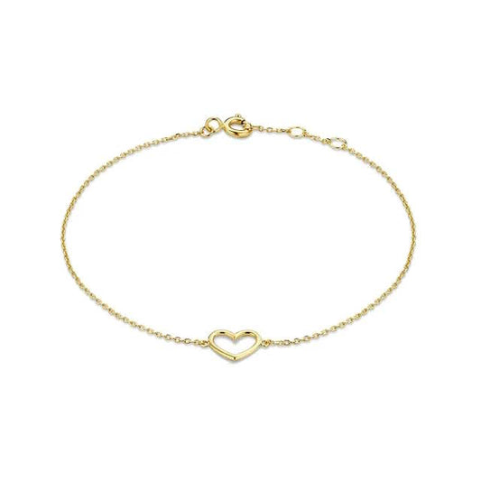 Dainty Open Heart Bracelet - Gold