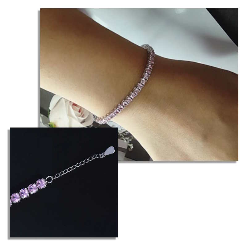 Round Cubic Zircon Tennis Bracelet
