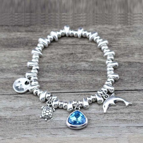 Handmade Stringed Silver Beads Bracelet