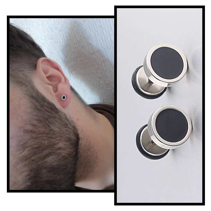 simple black piercings for guys