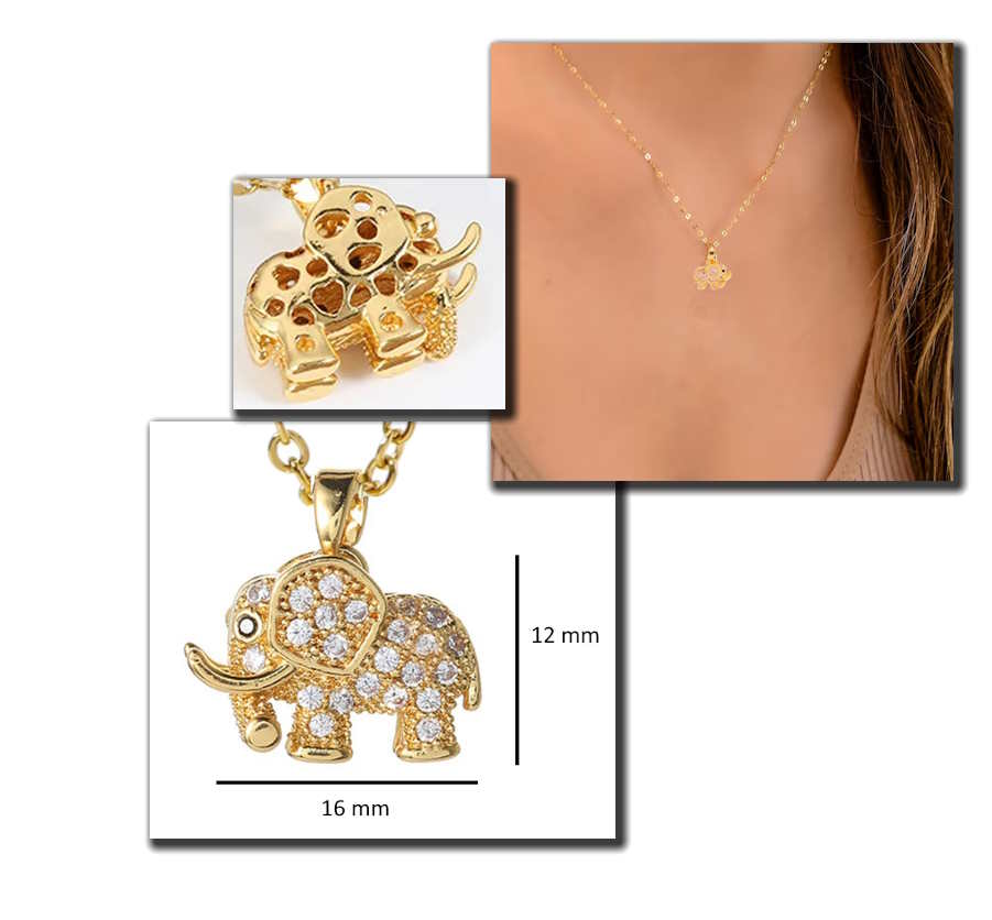 gold elephant pendant necklace