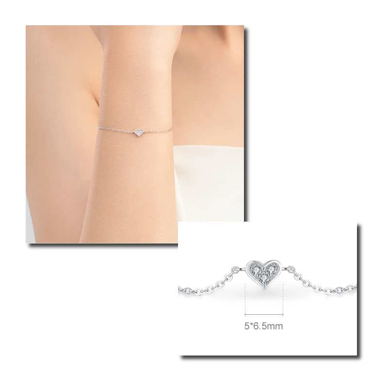 Dainty Heart Charm Bracelet for Women