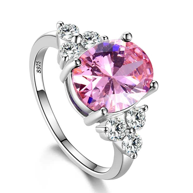 Sterling silver pink sapphire ring