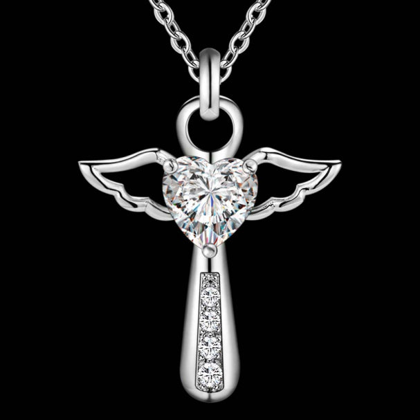 angel wing cross necklaces
