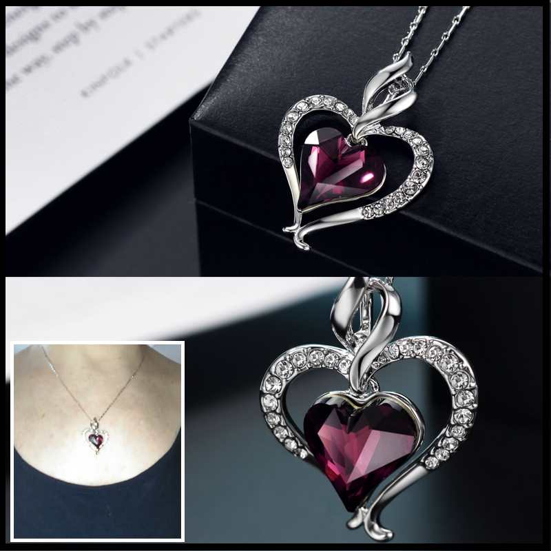 Amethyst Heart Pendant Necklace - Necklaces for Girlfriends