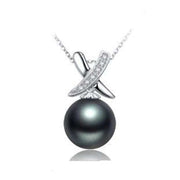 black pearl necklace sterling silver