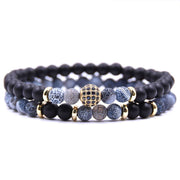 Blue Lave Beads Bracelet Set