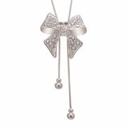 silver bow necklace for women