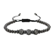 charcole-black-beaded-bracelet-men-women-macrame-Macrame Adjustable CZ Micro Pave Beads Bracelet