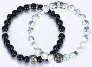 True Love Couple Bracelets- Howlite Beads Bracelet- Black Beaded Bracelet