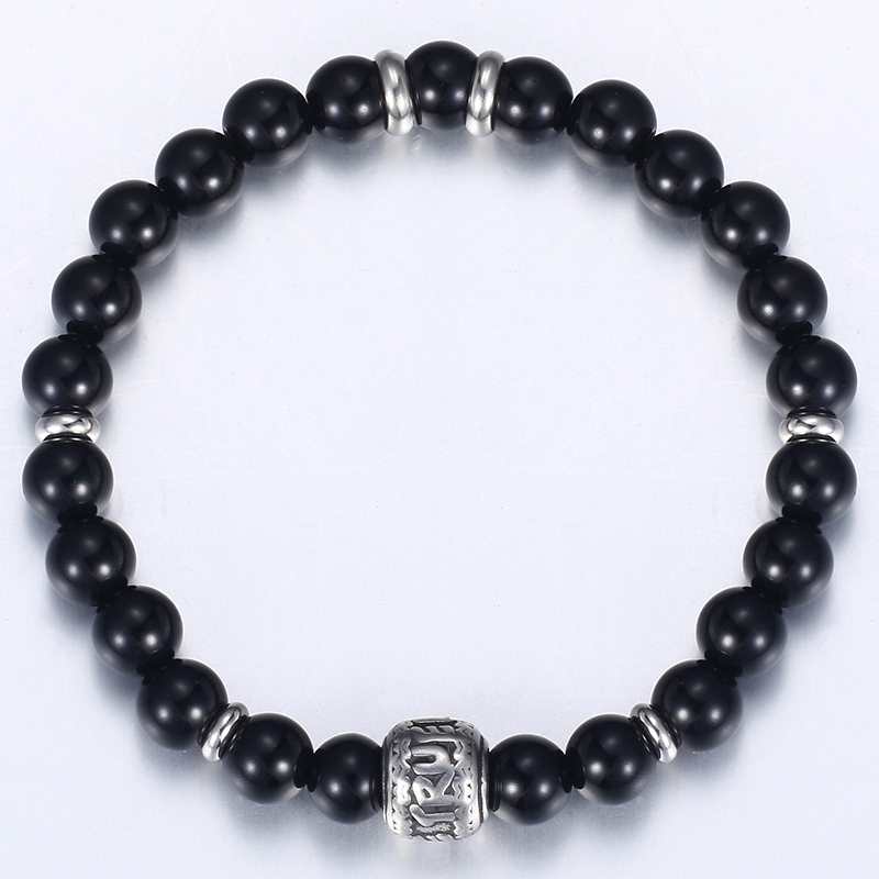True Love Couple Bracelets- Howlite Beads Bracelet- Black Beaded Bracelet