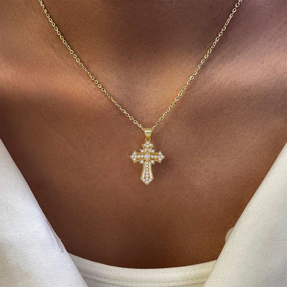Cross Necklace for Women- Gold