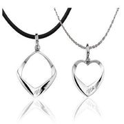 engraved couples matching necklace, his and hers couples jewelry