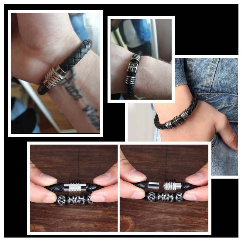 Fleur De Lis Bracelet-Minimalist Leather Men's Bracelet