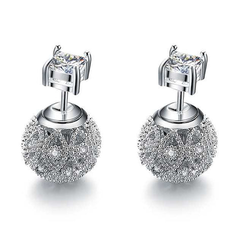 Stud earrings for wome front back style