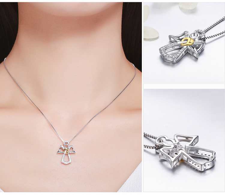 Sterling Silver Guardian Angel Pendant – Little White Box Jewellery