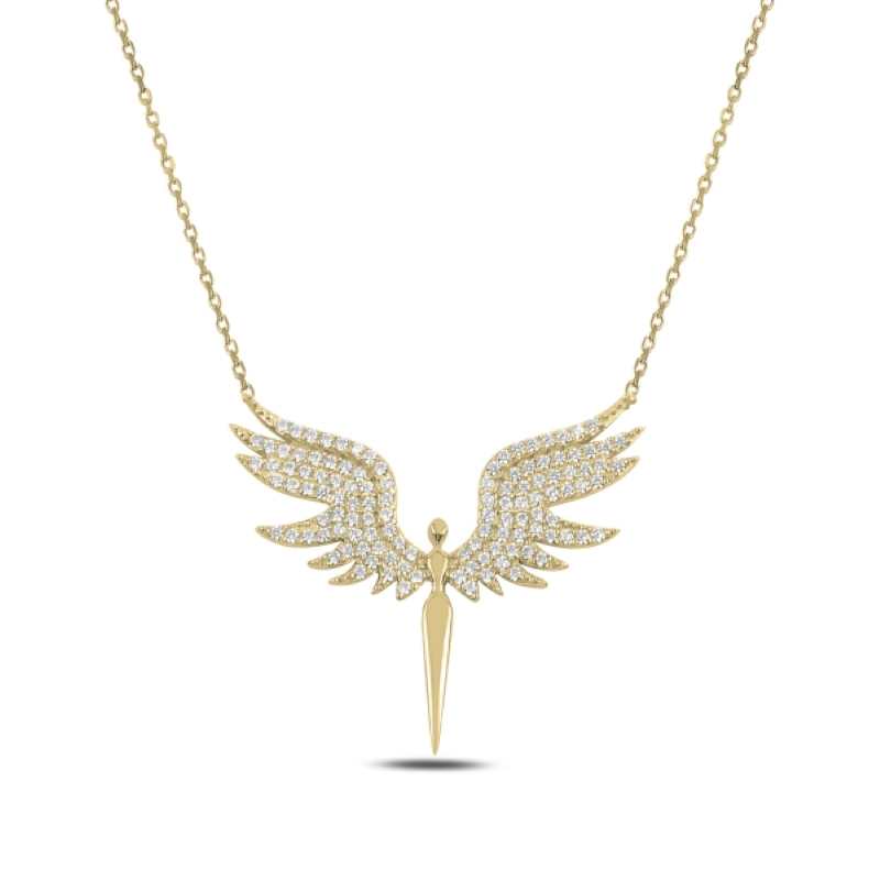Gold Necklace with Angel Pendant