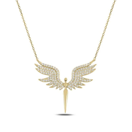 Gold Necklace with Angel Pendant