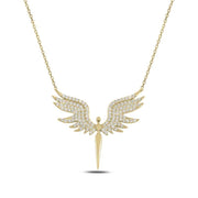 Gold Necklace with Angel Pendant