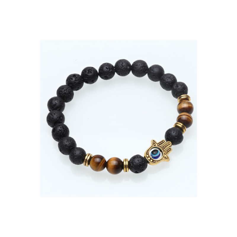 men's bracelet with hamsa charm on it